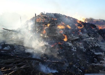 Еще 10 тонн сена сгорело на Николаевщине