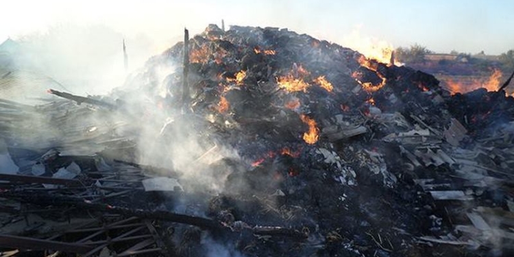 Еще 10 тонн сена сгорело на Николаевщине