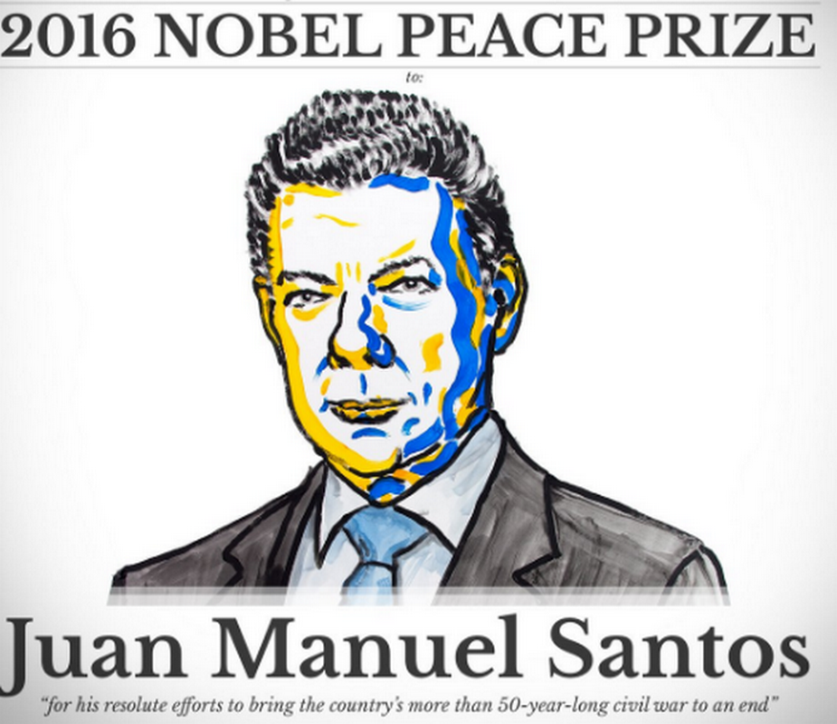 Нобелевскую премию мира вручили президенту Колумбии 1