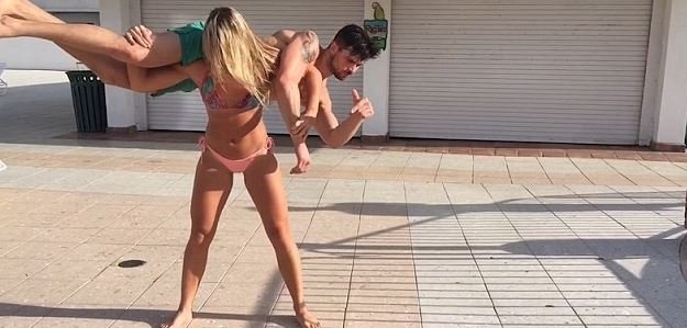 Мужчина вместо штанги. Впечатляющая тренировка “Мисс Швеции”