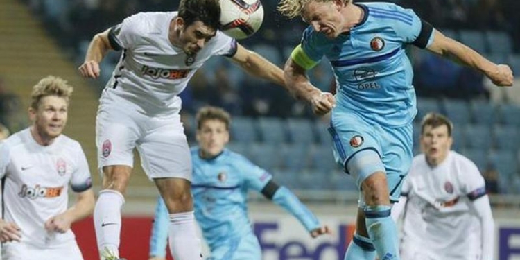 Луганская “Заря” сыграла вничью с “Фейеноордом” в матче Лиги Европы