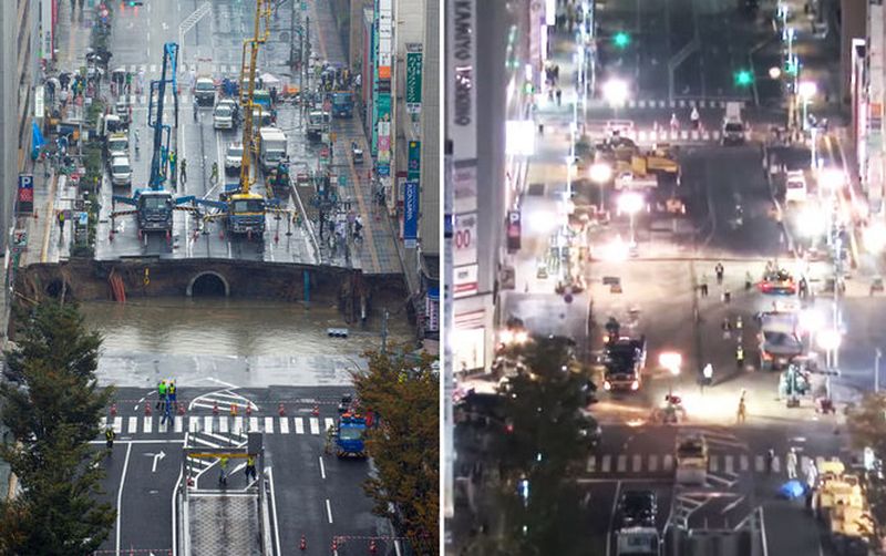 Николаевским дорожникам на заметку: в Японии огромный провал дороги в центре города отремонтировали за двое суток 1