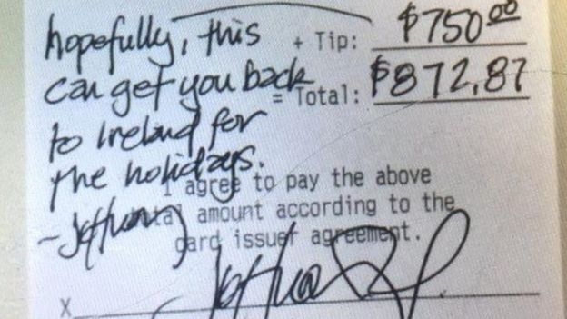 Сытый мужчина – добрый мужчина. В Техассе в ресторане клиент оставил $750 “на чай”