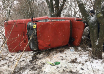 В Новоодесском районе в кювет слетела «шестерка»
