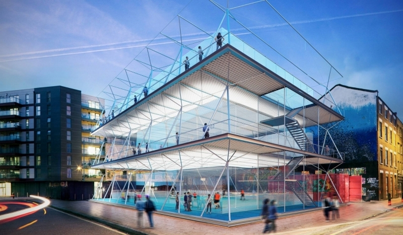 Многоуровневые мобильные футбольные поля: британские архитекторы решили проблему нехватки свободного пространства для спорта в мегаполисах 1