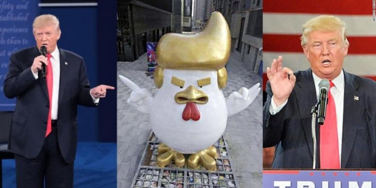 В Китае появился новогодний петух в образе Трампа