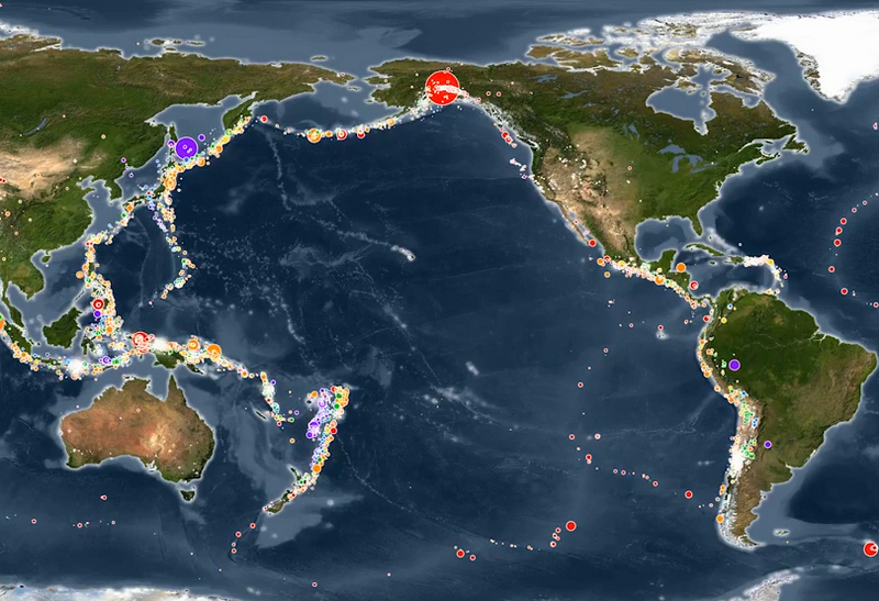 Трясет всех: карта всех землетрясений на Земле за 15 лет 1