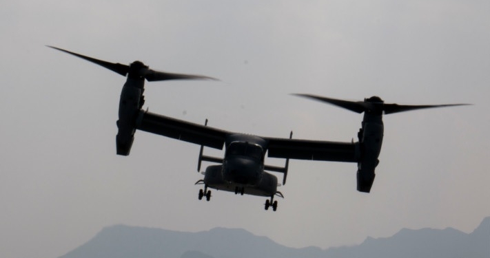 У берегов Японии упал американский военный конвертоплан. Пятеро  пострадавших