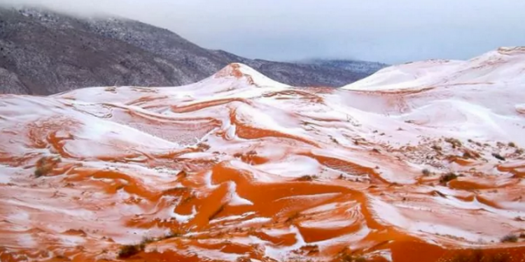 В пустыне Сахаре выпал снег – впервые с 1979 года