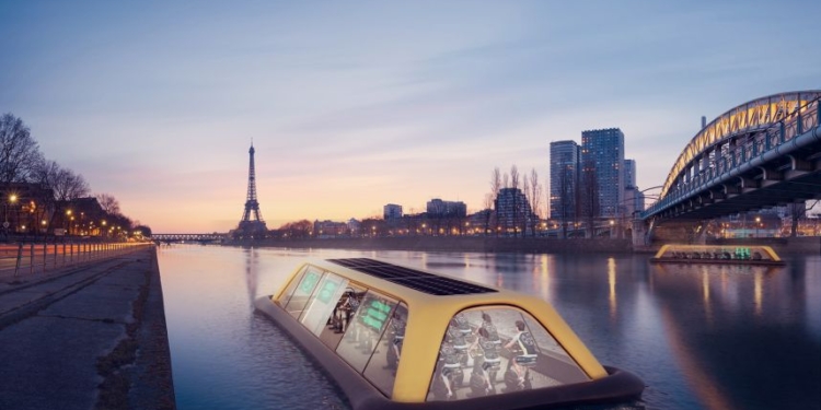 В Париже готовят к пуску плавучий тренажерный зал – спортивный кораблик будет двигаться за счет энергии тренерующихся