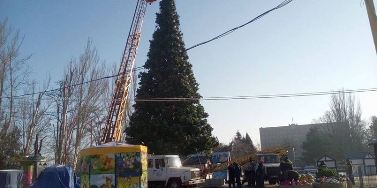 Праздники кончились: в Николаеве демонтируют Главную городскую елку