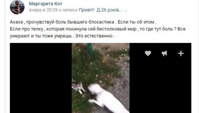 17-летнюю харьковчанку отправили под суд за видео с убийством котенка