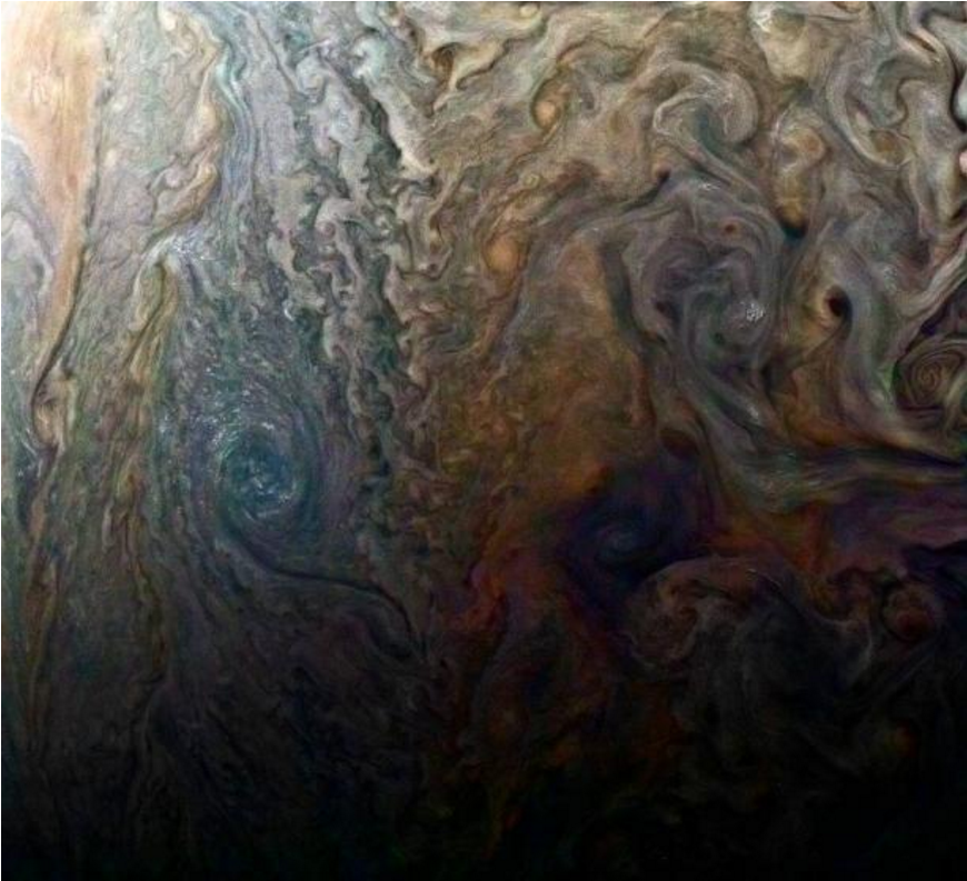 NASA опубликовала фото урагана на Юпитере 1
