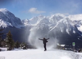 «Сноунадо» – это как торнадо, только безопаснее: канадский сноубордист нырнул в самый центр воронки