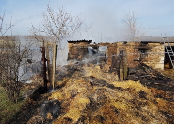 В Еланецком районе горело сено. Вместе с хозпостройкой