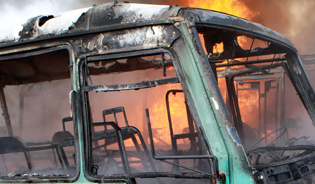 В Китае 12 детей сгорели в автобусе
