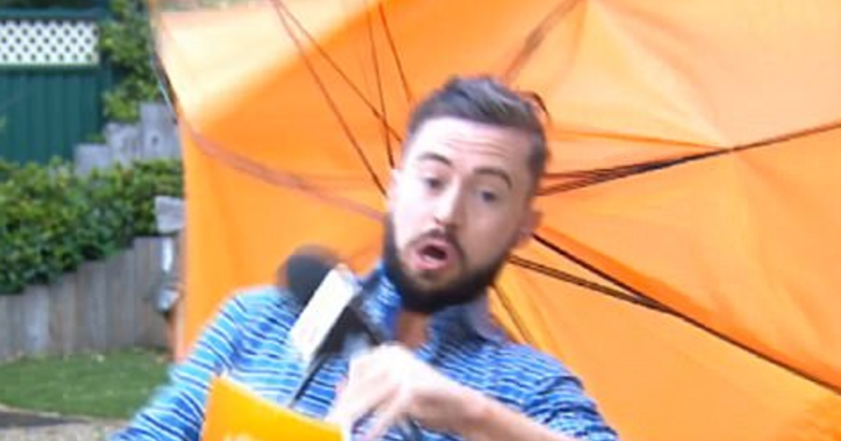 В Ирландии ведущего прогноза погоды сдуло ветром прямо в эфире