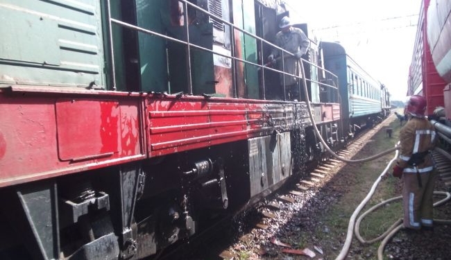 На Кировоградщине загорелся дизельный поезд с пассажирами