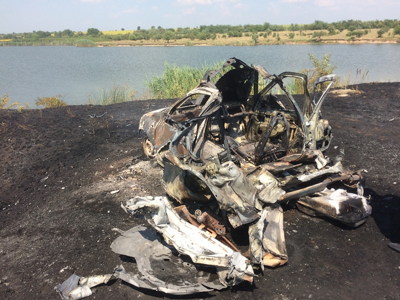 На Николаевщине автомобиль загорелся от… травы. Восстановлению не подлежит 1