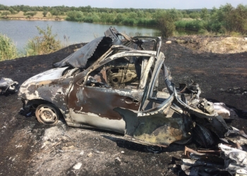 На Николаевщине автомобиль загорелся от… травы. Восстановлению не подлежит