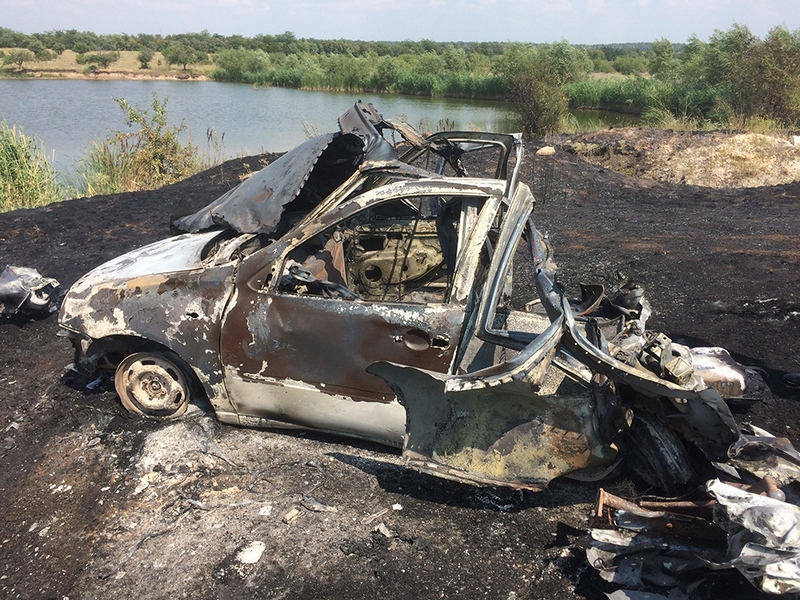 На Николаевщине автомобиль загорелся от… травы. Восстановлению не подлежит 3