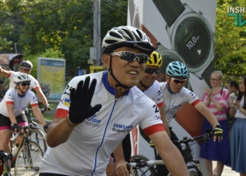 «25 лет дружбы»:  через Николаев прошел «Велокараван Украина-Корея»