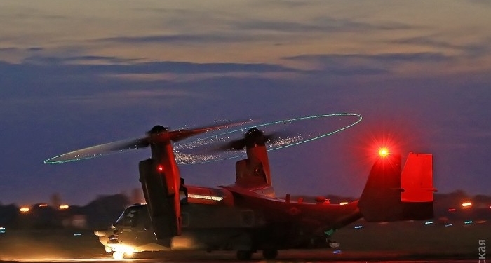 Два конвертоплана приземлились в Одессе перед участием в военных учениях на Николаевщине