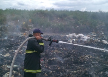 В Березанке снова горит стихийная свалка – пожар охватил площадь 600 кв.м