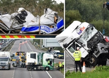 В Британии две фуры раздавили фургон: погибли восемь человек