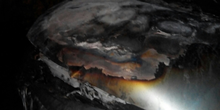 Ночью в центре Николаева загорелся Опель