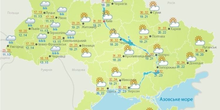 В Украину на следующей неделе придет прохлада. Но не надолго