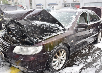 В николаевском автосалоне горел автомобиль «Hyundai»