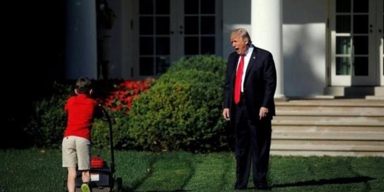 Трамп взял 11-летнего мальчика на работу в Белый дом – газонокосильщиком