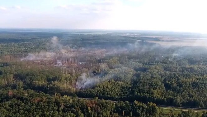 Разрушенные взрывами склады в Калиновке показали с высоты птичьего полета