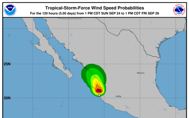 Вблизи берегов Мексики сформировался тропический шторм Пилар 1