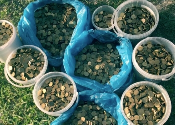 Крымчанку за проукраинские посты наказали штрафом в 135 тыс. грн. Активисты принесли штраф монетами – в ведрах