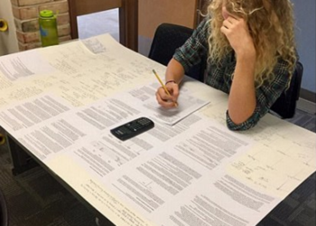 Метр на полтора. Американский студент принес на экзамен гигантскую шпаргалку