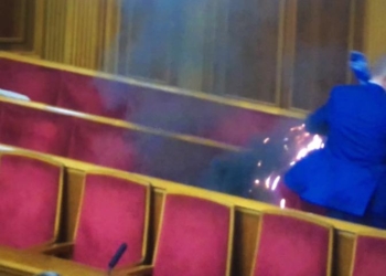 Горите вы все синим пламенем. Нардеп бросил дымовую шашку в сессионный зал парламента
