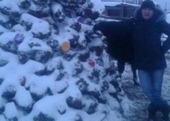 В России знаменитый «скульптор по навозу» создал очередное произведение – елку