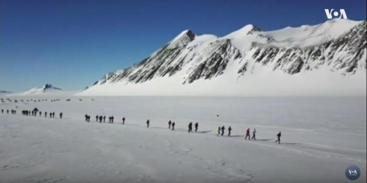 Погода была солнечной и ясной: в Антарктиде на полумарафон вышли полсотни смельчаков