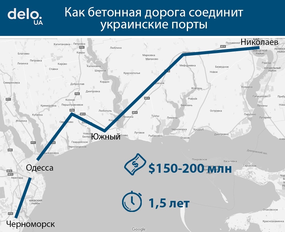 «Черноморск – Одесса – Южный – Николаев – Херсон» – в Украине хотят забетонировать трассу между портами за $150-200 млн 1