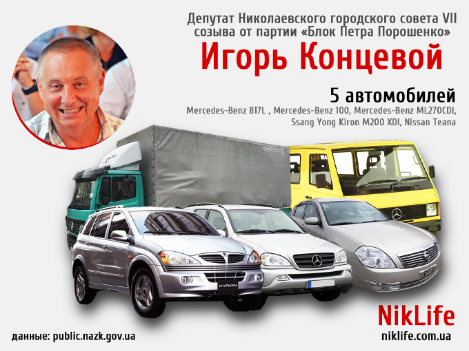 ТОП-10 депутатских автопарков Николаевского горсовета: от электрокаров до старых ГАЗов 5
