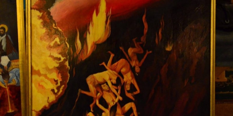 В храме на Прикарпатье, за который борются УГКЦ и Московский патриархат, нашли изображение голого Ющенко в аду