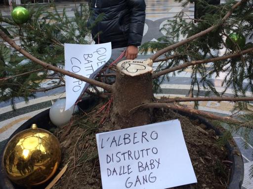 В Неаполе украли елку - через сутки после торжественного открытия 5