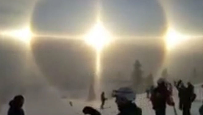 Потрясающее солнечное гало сняли на видео в Швеции