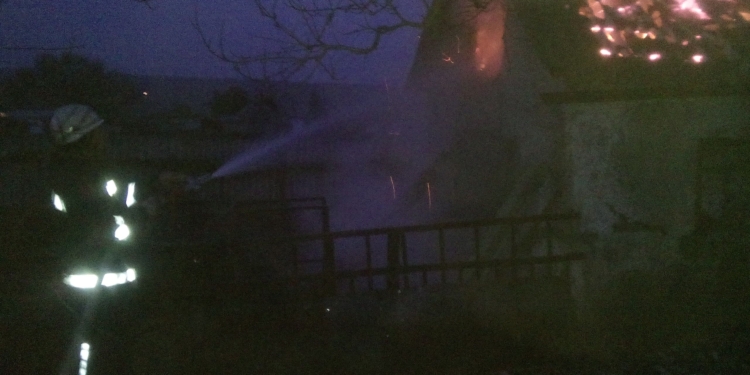 На Николаевщине горела хозпостройка с зерном