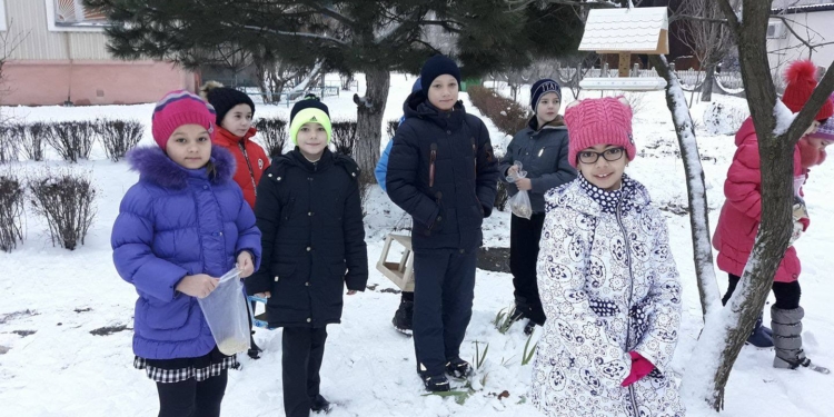 Десятки кормушек для птиц установили на Намыве местные школьники. И родители помогали