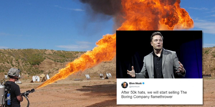 Илон Маск готовит массовые продажи дешевых огнеметов – “на случай зомби-апокалипсиса”