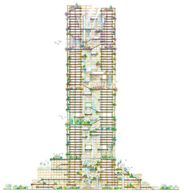 Деревянный небоскреб построят в Токио - 70 этажей 13