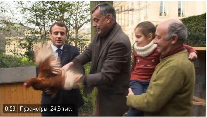 «Это Агата, новая звезда Елисейского дворца»: президенту Франции подарили курицу 1